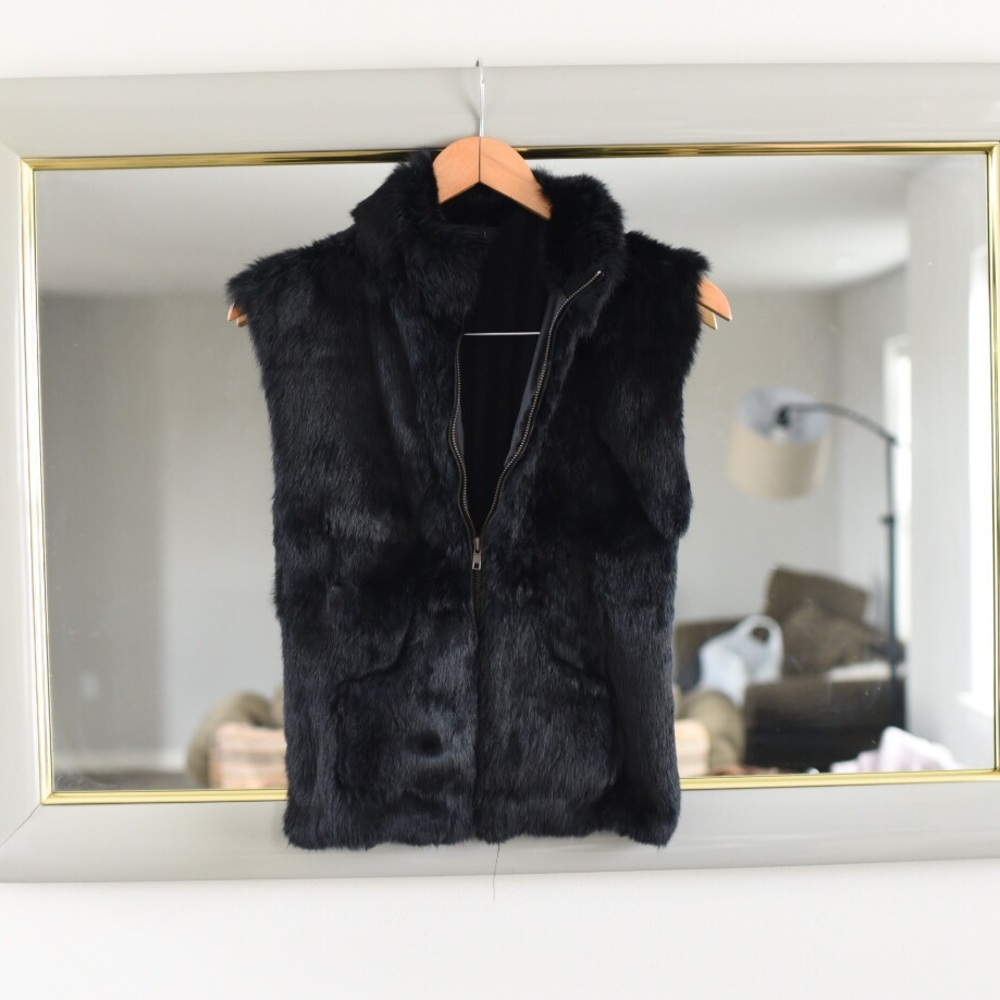 ii sisters real rabbit fur vest